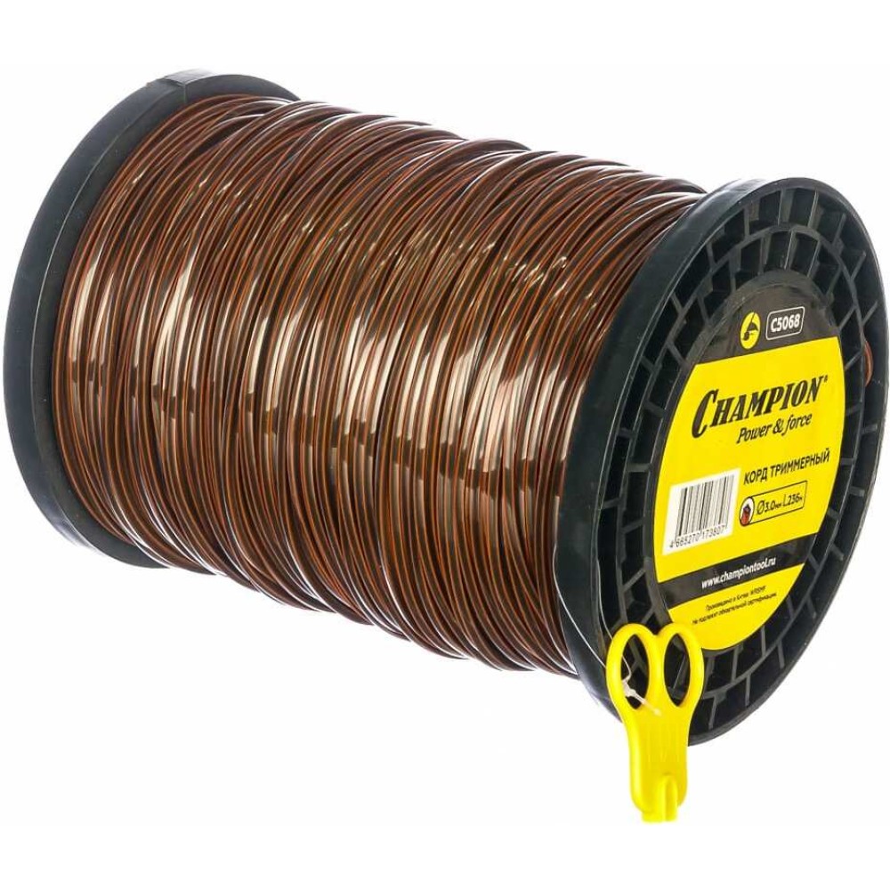 Леска для триммера Champion Nylplus Square 3.0мм*236м (квадрат)