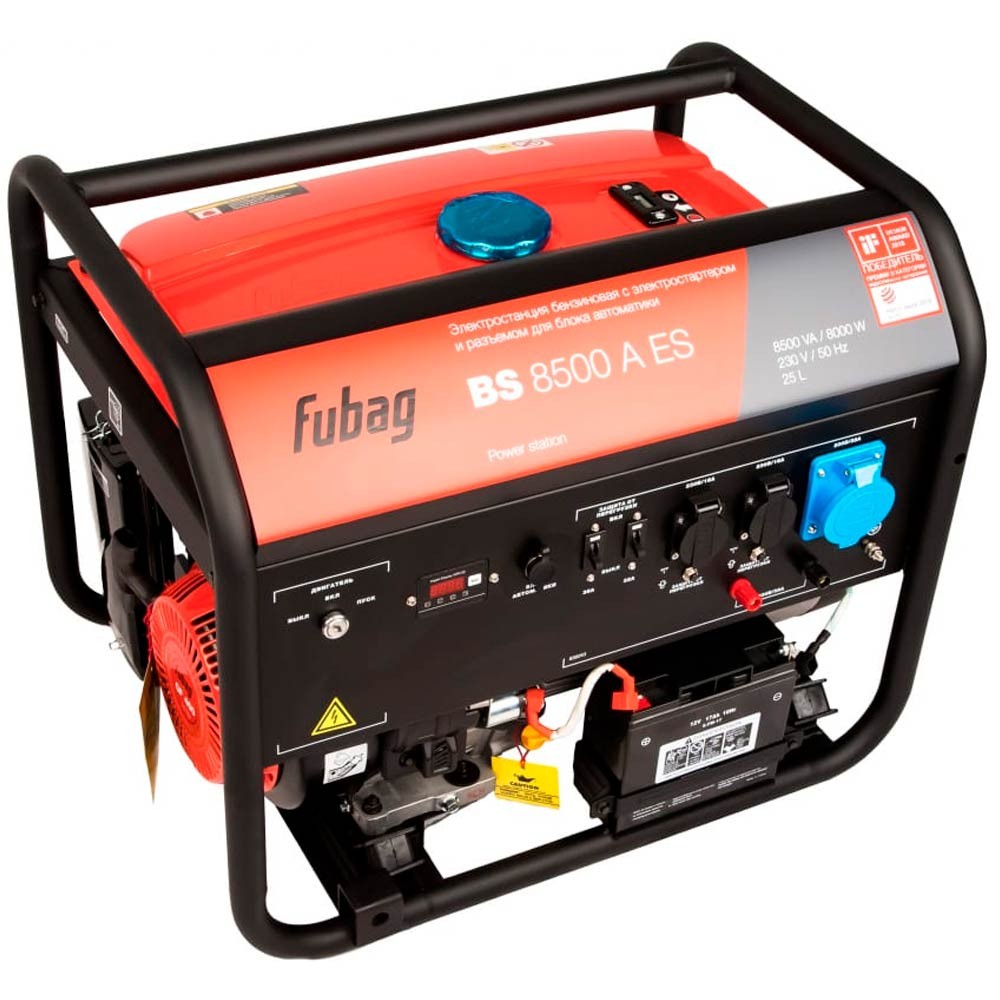 Бензиновый генератор с электростартером и коннектором автоматики Fubag BS 8500 A ES