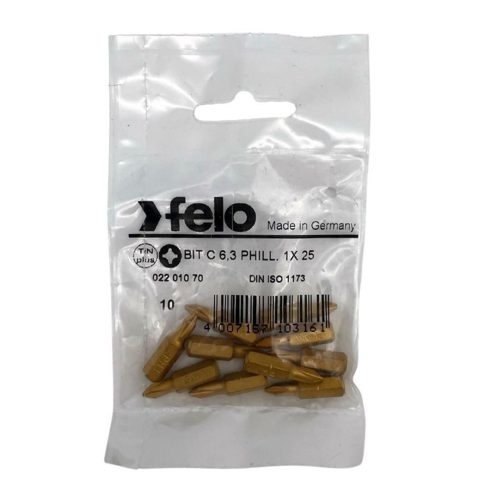 Felo Бита крестовая серия TiN PH 1X25, 10 шт 02201070