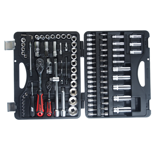 Набор головок торцевых и бит 1/4",1/2" 6-ти гранных 96 предметов в кейсе JTC