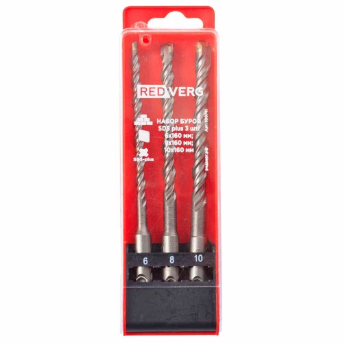 Набор буров SDS-plus REDVERG 6-10мм 160мм 3шт (100741)