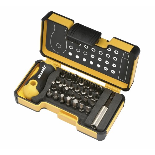 Felo Набор бит SL/PZ/PH/HEX/Tx с рукояткой ERGONIC и битодержателем в кейсе, 30 шт 02073006
