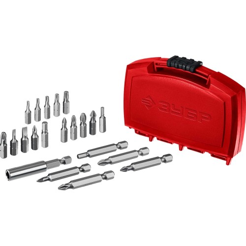 ЗУБР биты _МХ-21_, CR-V, с магнитным адаптером, набор в компактном ударопрочном боксе (26600-H21)