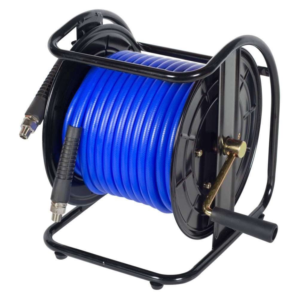 Шланг пневматический 8х12 мм, 20 м, на открытой катушке, полиуретановый, резьба 1/4" МАСТАК 681-0802