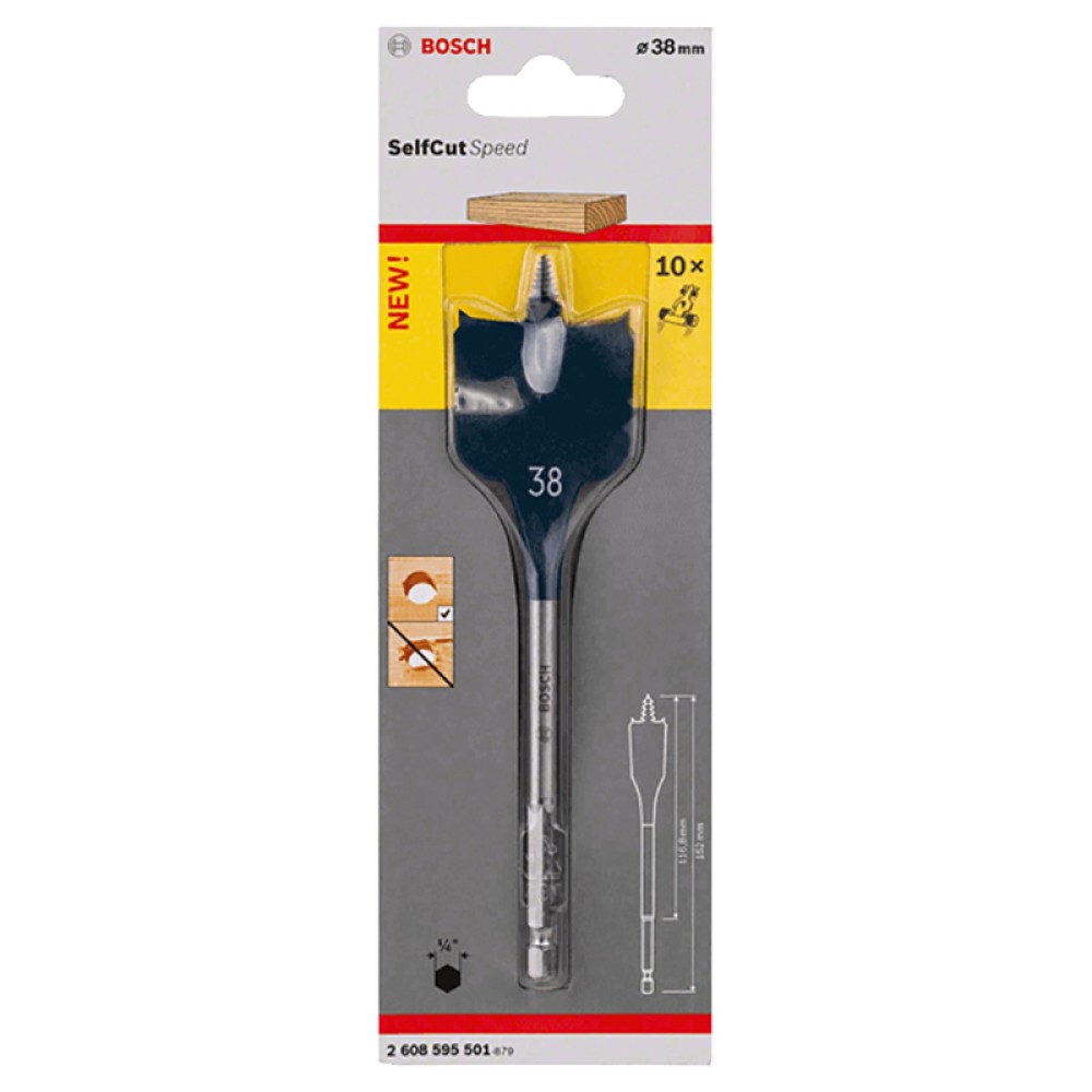 Сверло по дереву Bosch 38х152мм плоское (501)