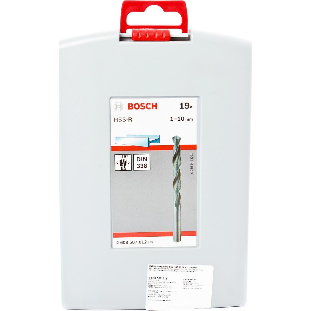 Набор сверл по металлу Bosch Pro Box HSS-R 1–10мм 19шт (012)
