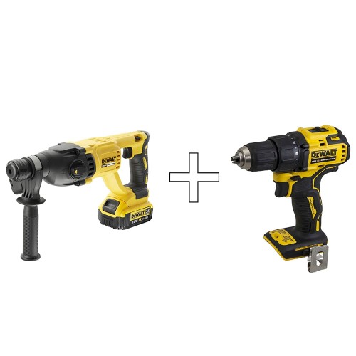 Набор аккумуляторных инструментов DeWalt DCH133M1DD (Перфоратор DCH133M1 + Шуруповерт DCD708N)
