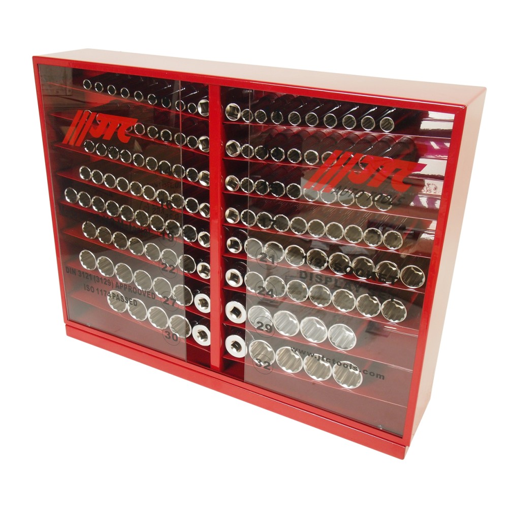 Набор головок торцевых 1/2" 12-ти гранных 10-32мм глубоких 137 предметов в металлическом шкафу JTC