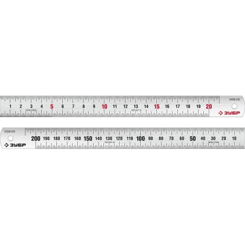 ЗУБР Про-20, длина 0.20 м, усиленная нержавеющая линейка, Профессионал (34280-020)