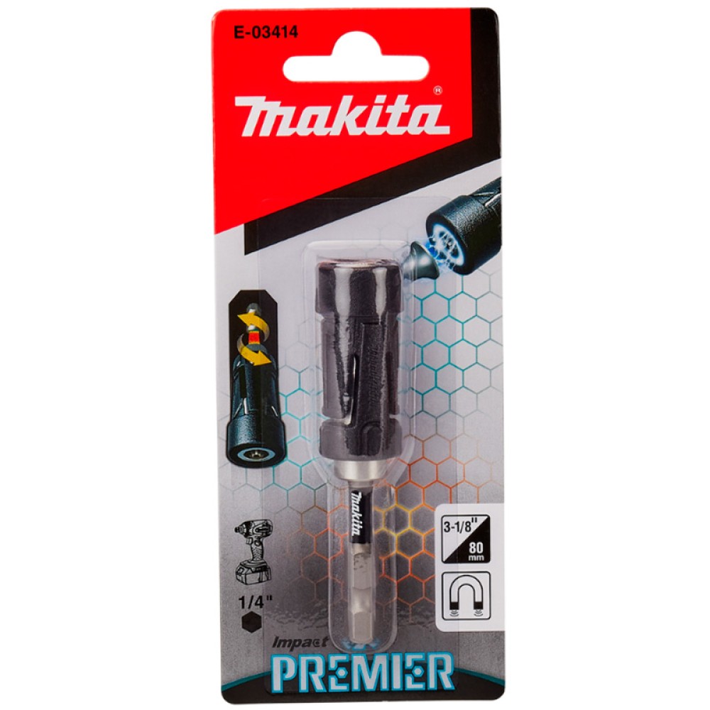 Держатель Makita магнитный 1/4" 80мм (E-03414)