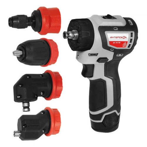 Дрель-шуруповерт аккумуляторная ИНТЕРСКОЛ ДА-10/12В 36 КомбиМАКС (АКБ и ЗУ)