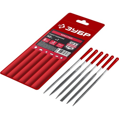 ЗУБР 6 шт, 140 мм, набор надфилей в чехле (1605-H6)