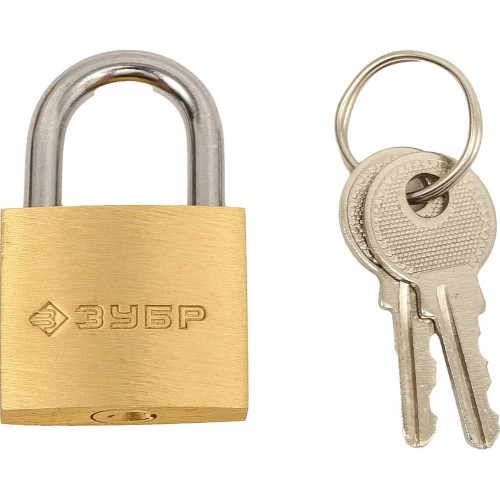 Навесной замок мини ЗУБР 25 мм, латунный корпус (37130-25)
