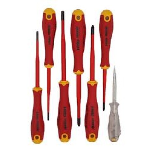 Felo Набор отверток диэлектрических, отвертка тестер напряжения сети в кейсе, 7 шт 41380736