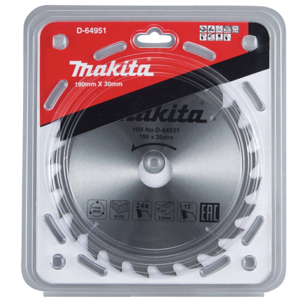 Диск пильный по дереву Makita 190x30мм 24T (D-64951)