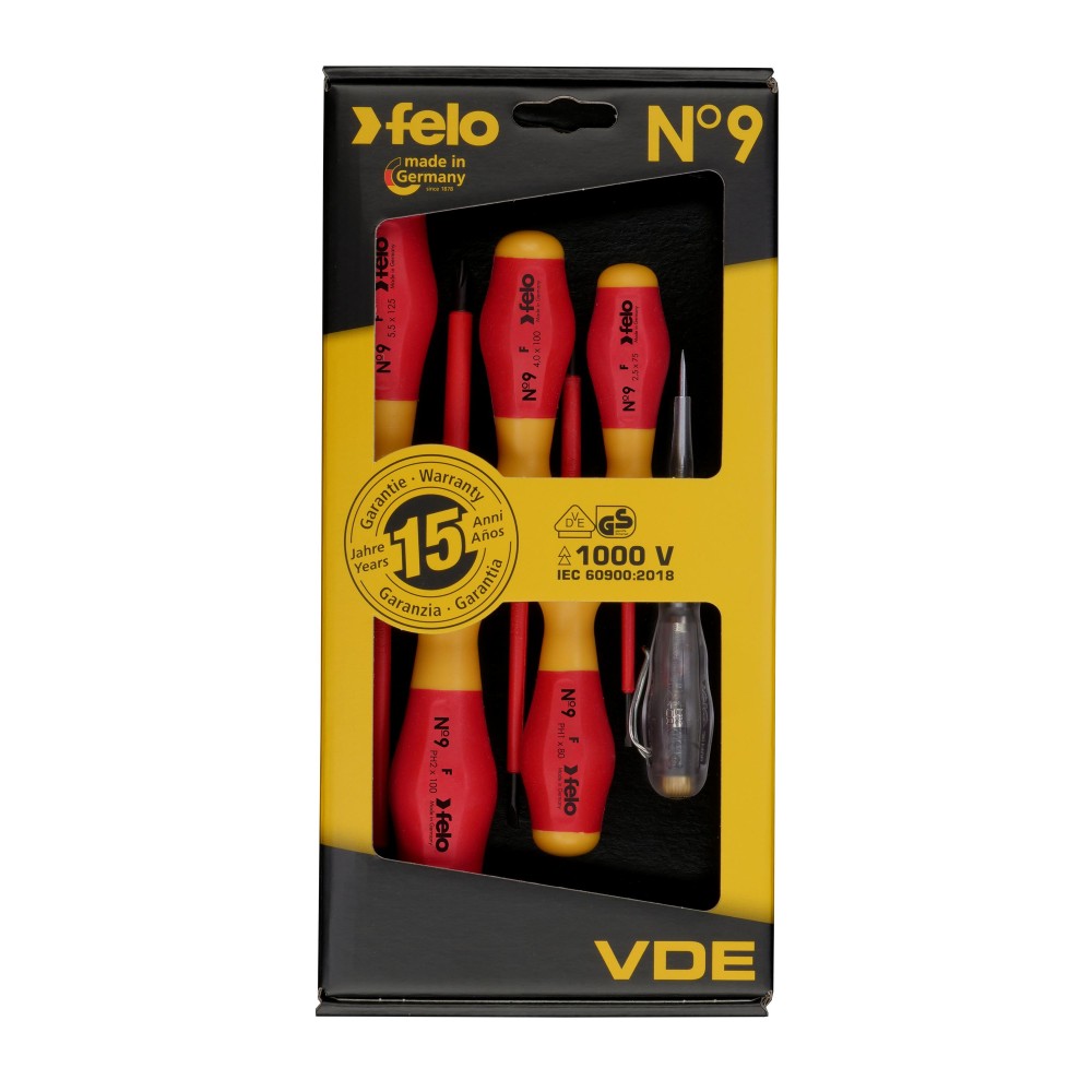 Felo Набор отверток диэлектрических SL/PH, отвертка тестер сети, 6 шт 91396198