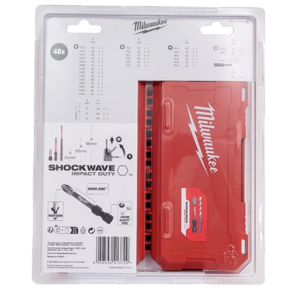 Набор бит Milwaukee Shockwave Imapct Duty (48шт)