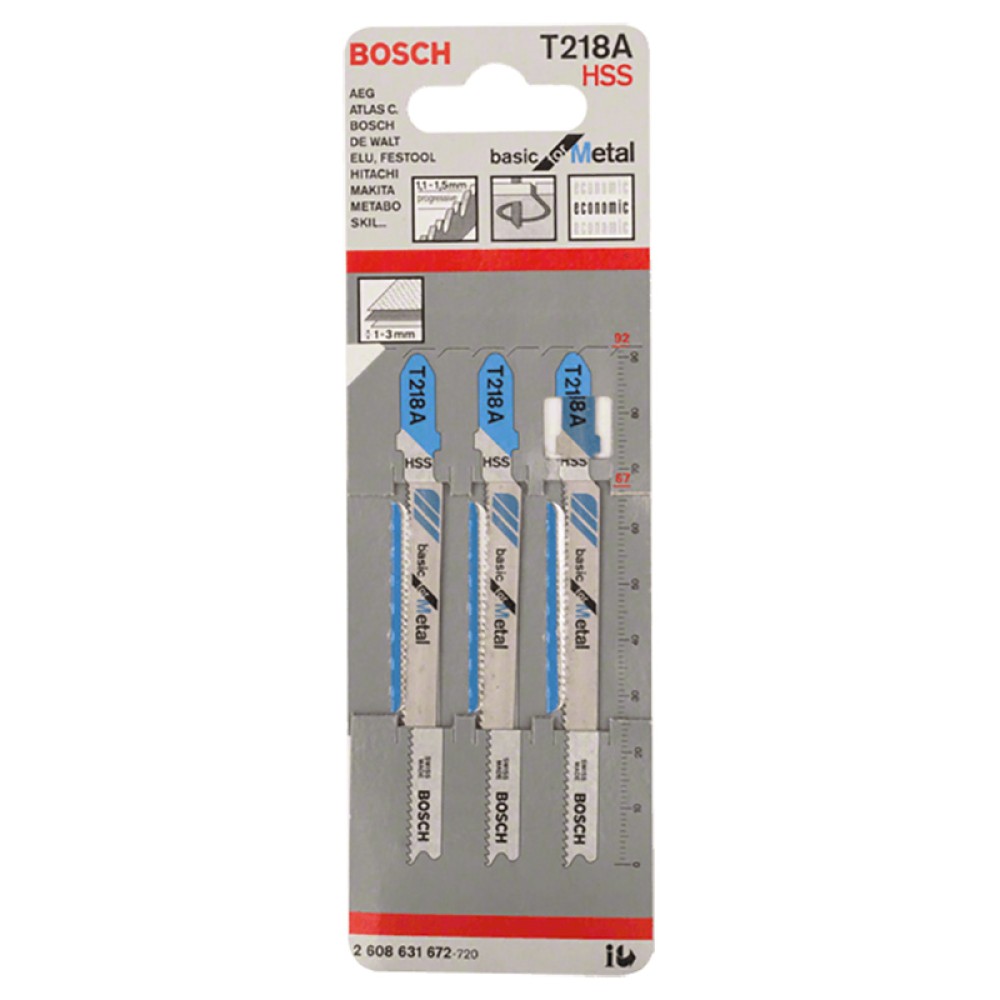 Набор пилок для лобзика по металлу Bosch T218А HSS 92мм шт (672)