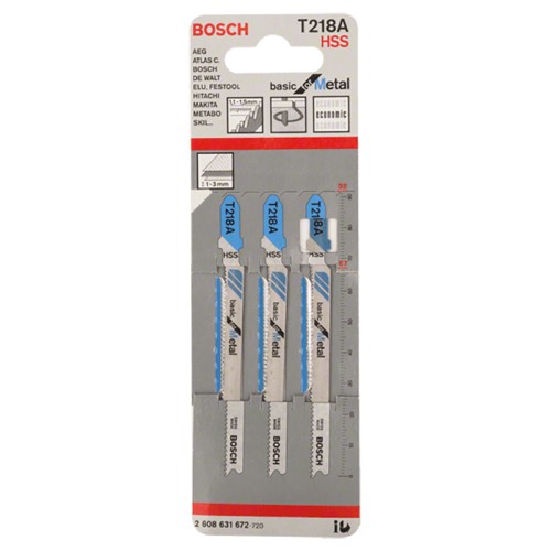 Набор пилок для лобзика по металлу Bosch T218А HSS 92мм шт (672)