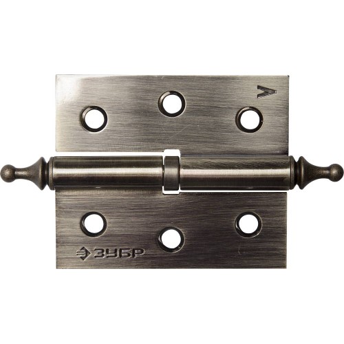 ЗУБР 75 х 63 х 2.5 мм, разъемная, левая, цвет старая латунь (AB), 2 ш, карточная петля (37605-075-5L)