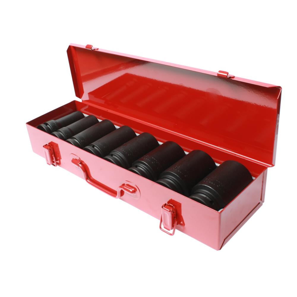 Набор головок торцевых 3/4" 6-ти гранных 21-38мм ударных глубоких 8 предметов в кейсе JTC