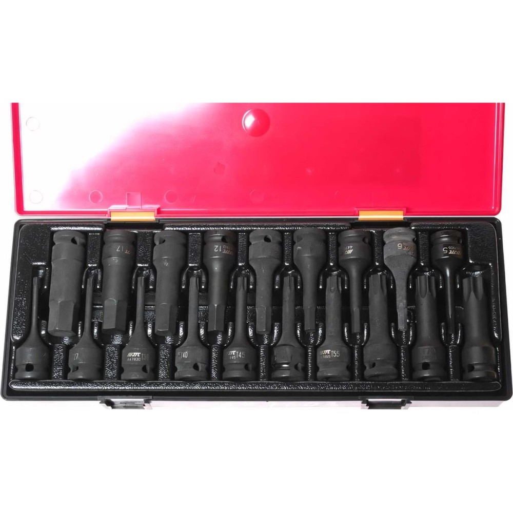 Набор головок торцевых 1/2" TORX,HEX ударных 19 предметов в кейсе JTC