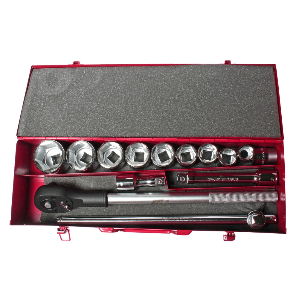 Набор головок торцевых 3/4" 6-ти гранных 22-50мм 15 предметов в металлическом кейсе JTC