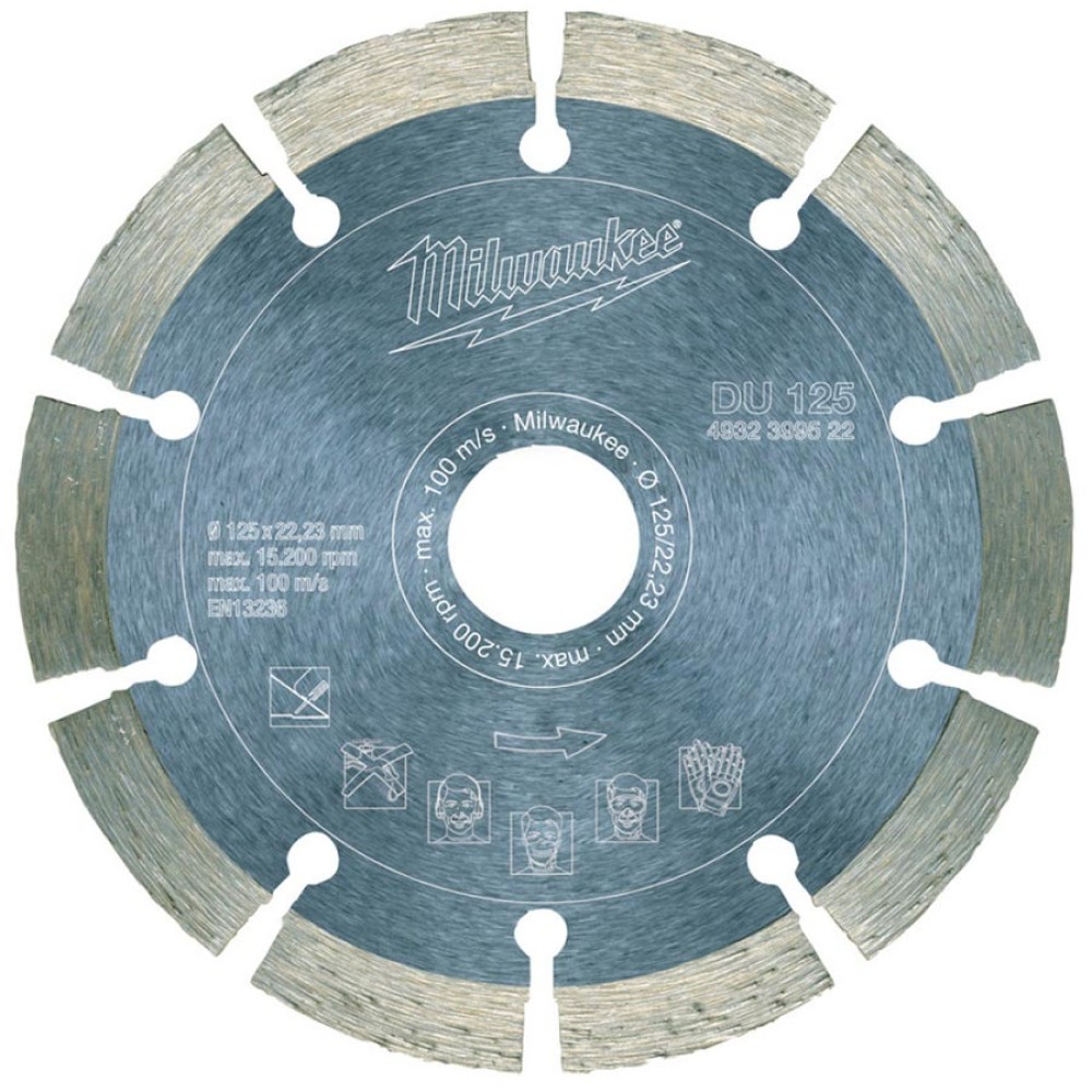 Диск алмазный по бетону и кирпичу Milwaukee DU 125х22.2мм (522)