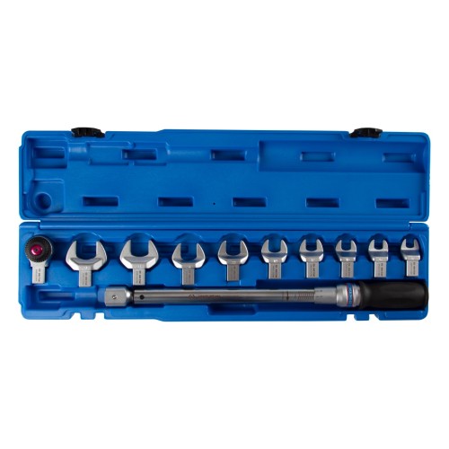 Ключ динамометрический KINGTONY 1/2" с набором рожковых насадок 13-30 мм 40-200 Нм кейс