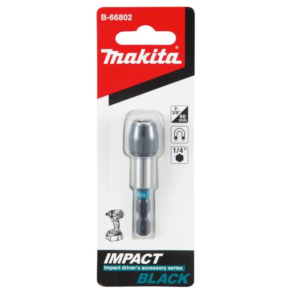 Держатель Makita Impact Black магнитный с фиксатором 1/4" 60мм (B-66802)