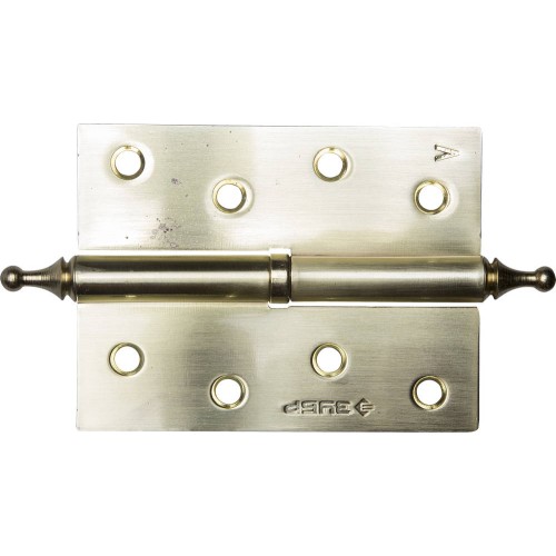 ЗУБР 100 х 75 х 2.5 мм, разъемная, левая, цвет матовая латунь (SB), 2 шт, карточная петля (37605-100-3L)