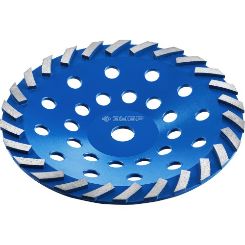 ЗУБР Турбо, d 230 мм, сегментная алмазная шлифовальная чашка, Профессионал (33370-230)