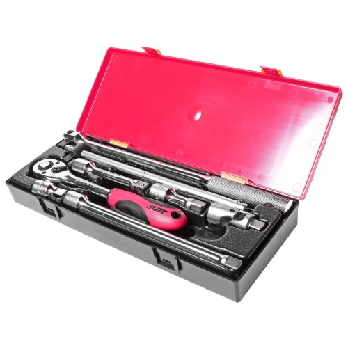 Набор инструментов 8 предметов слесарно-монтажный 1/2" (ключ трещот.,ворот.,удлинит.) в кейсе JTC