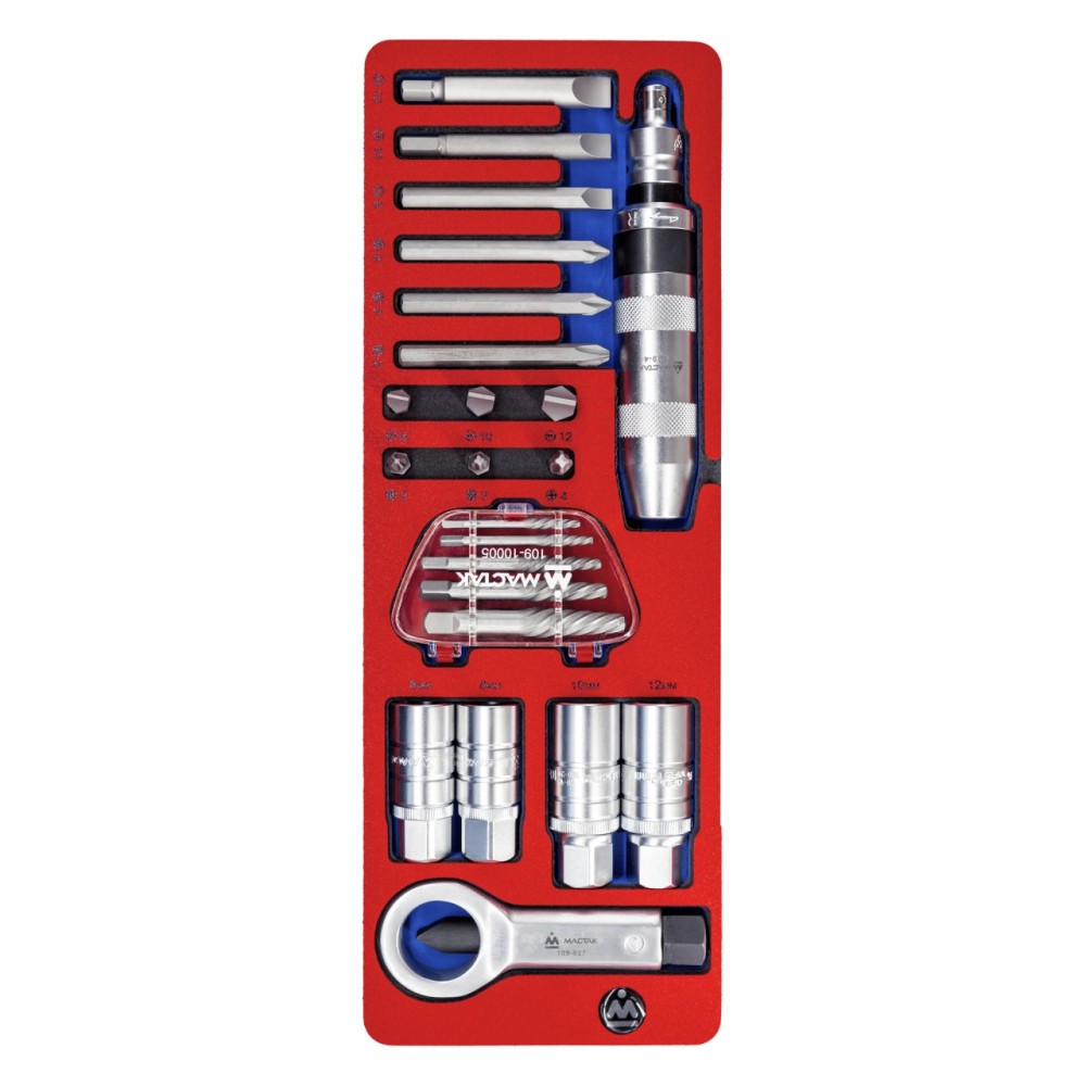 Набор демонтажный с ударной отверткой, ложемент, 24 предмета МАСТАК 5-19424