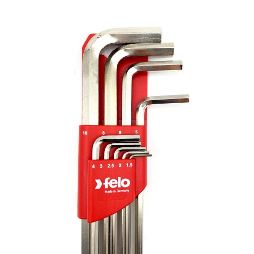 Felo Набор ключей Г-образных шестигранных удлиненных 9шт HEX 1,5-10,0мм 34600911
