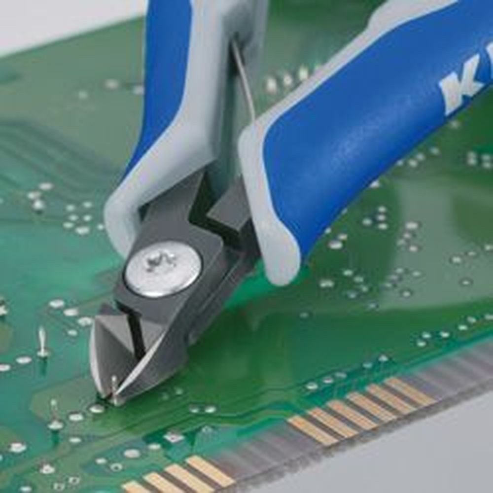 Бокорезы прецизионные, острая головка, зажим для проволоки, 125 мм, 2-комп ручки