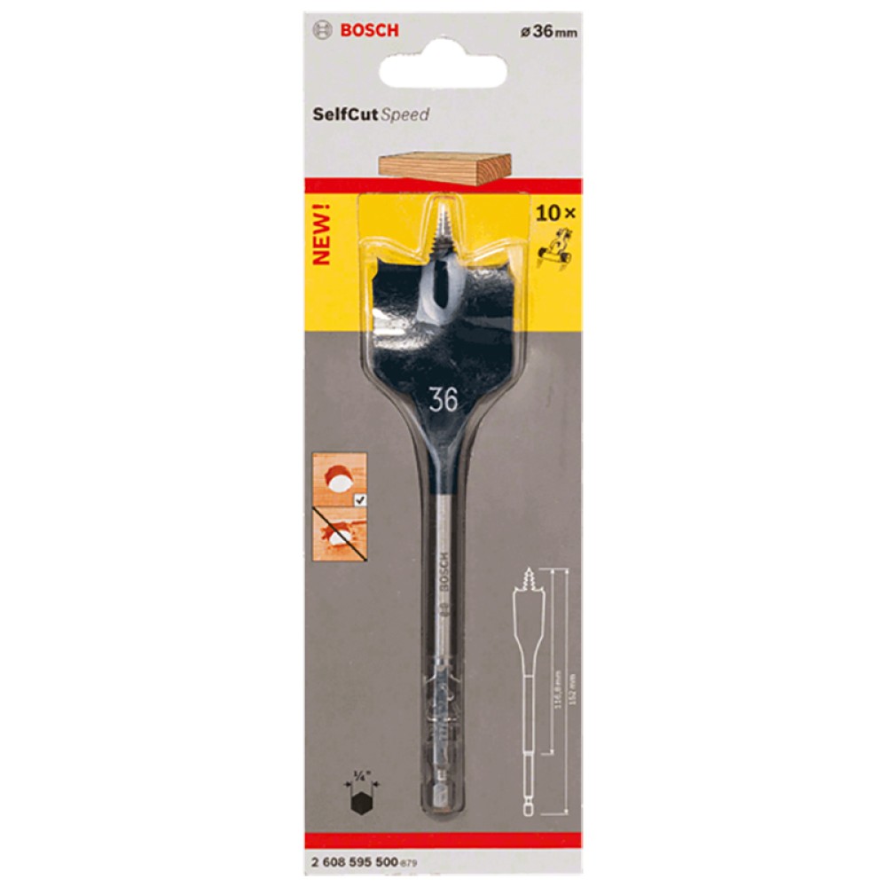 Сверло по дереву Bosch 36х152мм плоское (500)