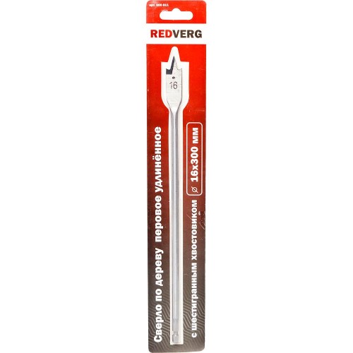 Сверло по дереву REDVERG HCS 16x300мм перовое (600811)