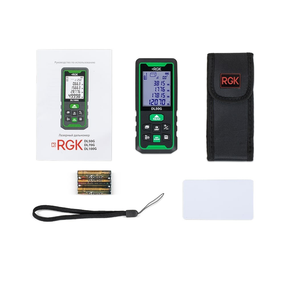 Лазерный дальномер RGK DL50G (с поверкой) - зеленый луч
