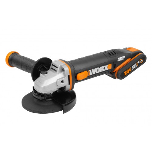 Машина шлифовальная угловая аккумуляторная WORX WX803, 20В, кейс