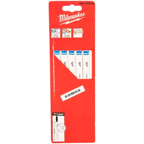 Пилка для лобзика по металлу Milwaukee T718AF Bi-Metal 155мм 5шт (086)