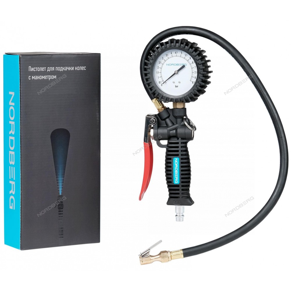 Пистолет для подкачки колес с манометром 80 мм NORDBERG Ti61
