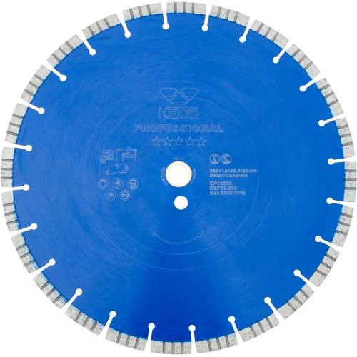 Диск алмазный KEOS Professional сегментный (бетон) 350мм/25.4/20 (DBP02.350)