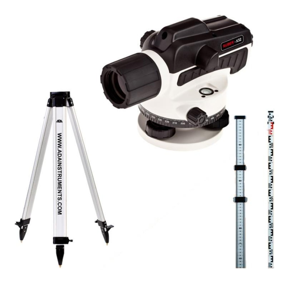 Нивелир оптический ADA Ruber-X32 + Рейка ADA STAFF 3 + Штатив ADA Light S